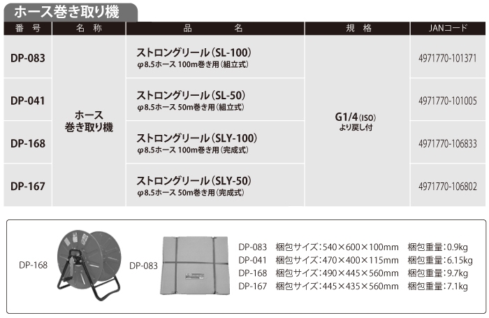 ホース 巻き取り機 ストロングリール(SL-100)ストロングリール(SL-100