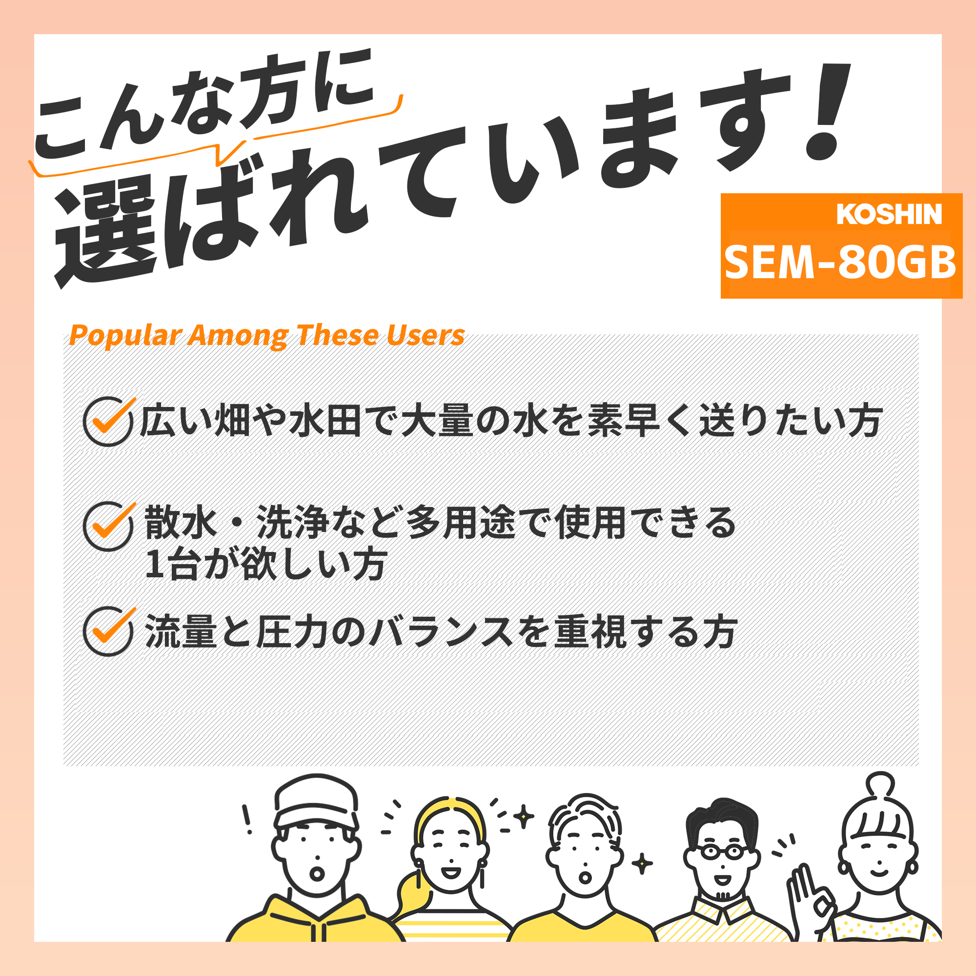 加藤ポンプ●三菱4サイクルエンジン●エンジンポンプ●MITSUBISHI●自吸水 ハイデルスエンジンポンプ 三菱エンジン搭載 SEM-80GB(SEM-80GB-AAA-2