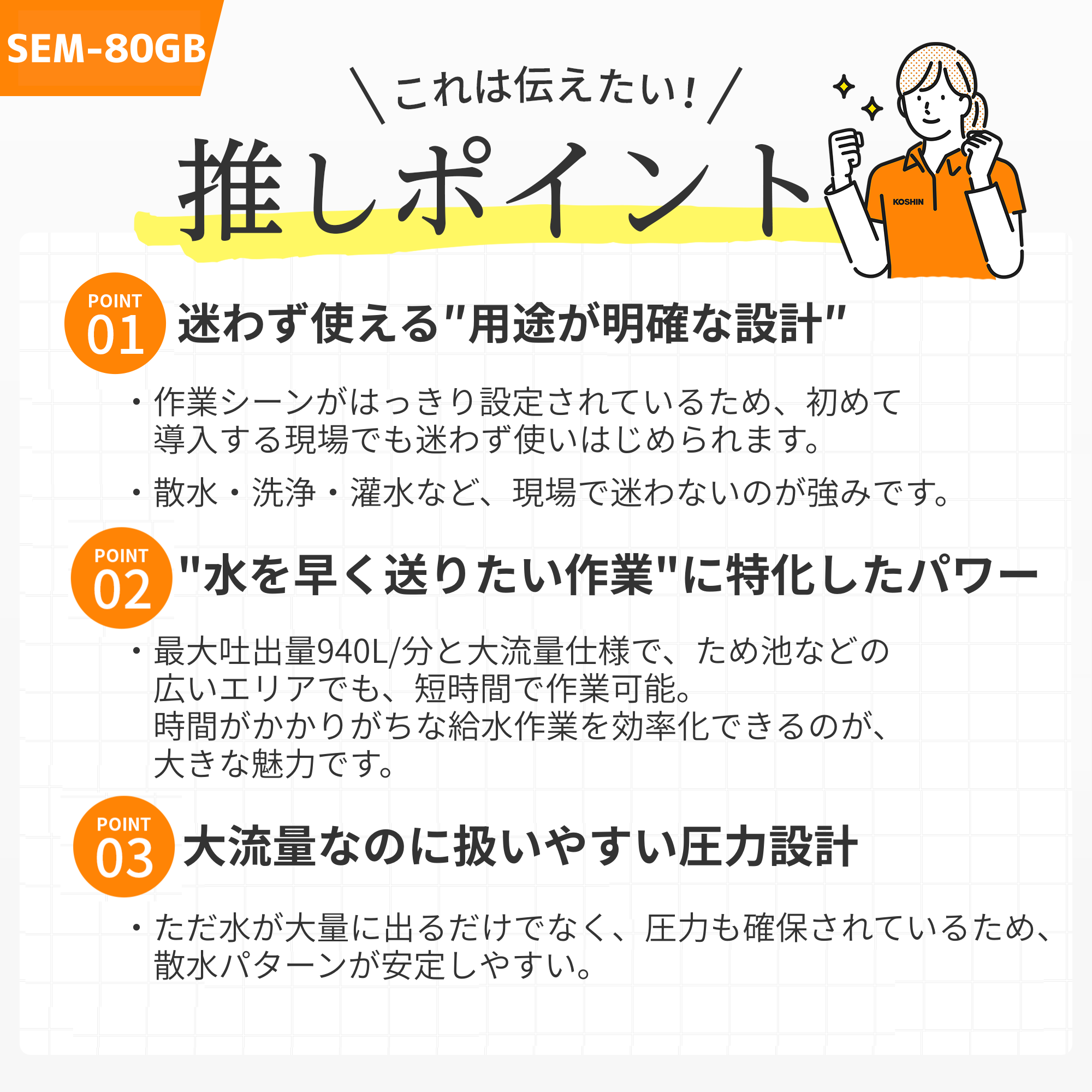 ハイデルスエンジンポンプ 三菱エンジン搭載 SEM-80GB(SEM-80GB-AAA-2