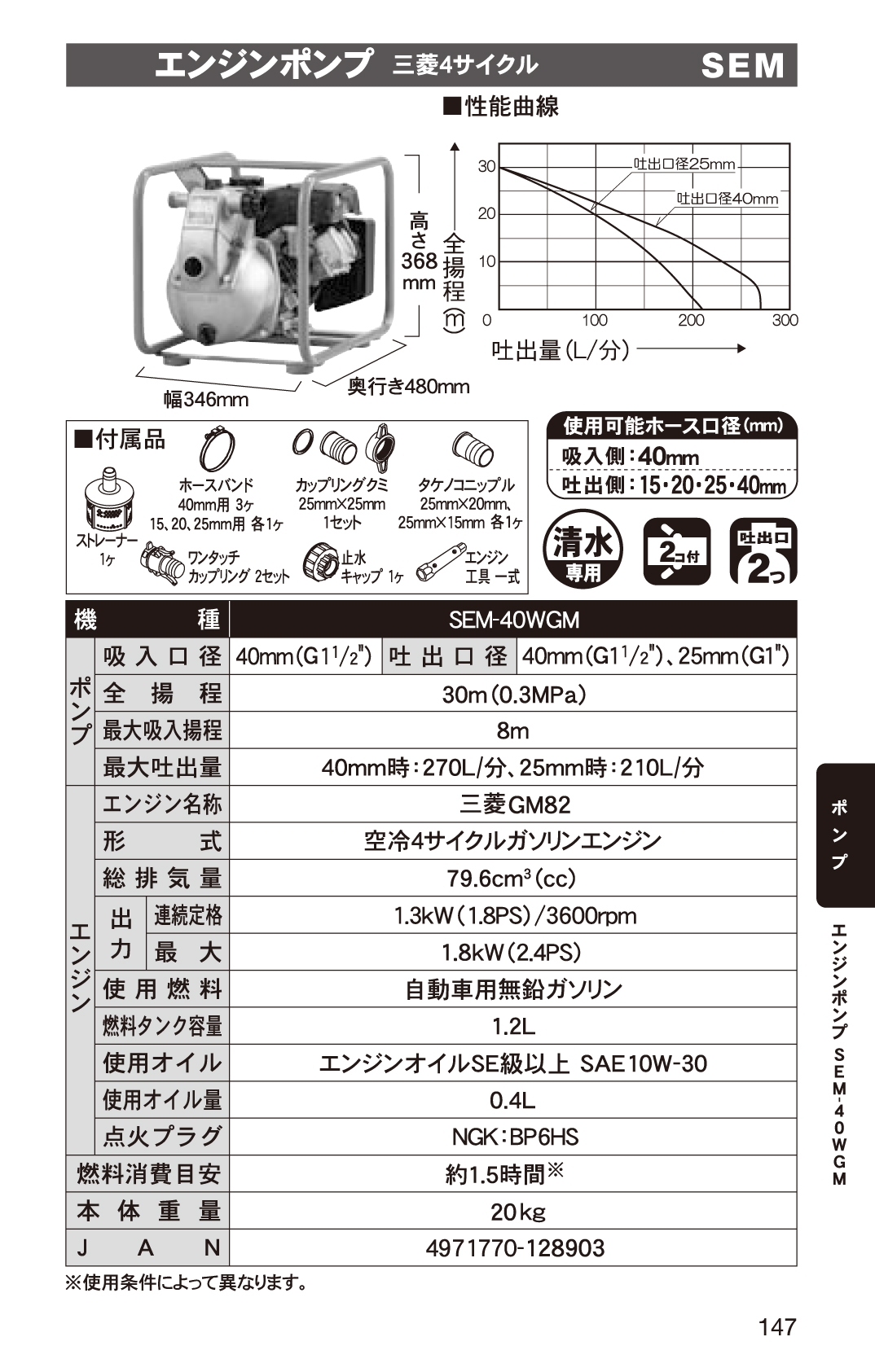 エンジンポンプ 2インチ ハイデルスポンプ KH-50G 工進 ポンプ 4サイクル 吐出口径 50 mm KOSHIN コーシン - 6