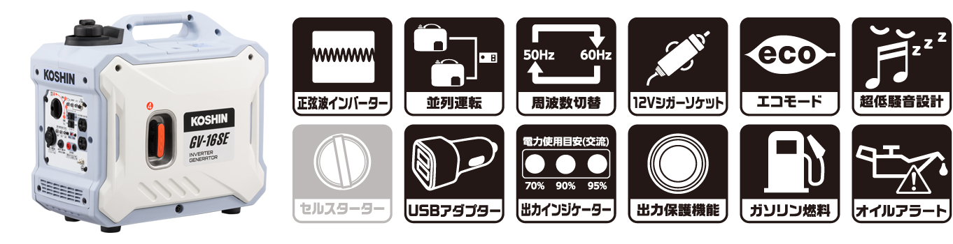 装備で選ぶ | 発電機 | 株式会社工進
